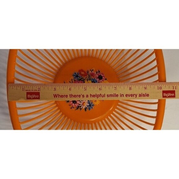 Retro Orange Bread Roll Plastic Basket Floral Per Alimenti Made In Italy Vtg - Picture 5 of 8